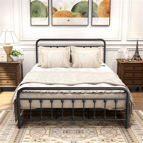 farm house metal bed frame|queen sized metal bed frame.